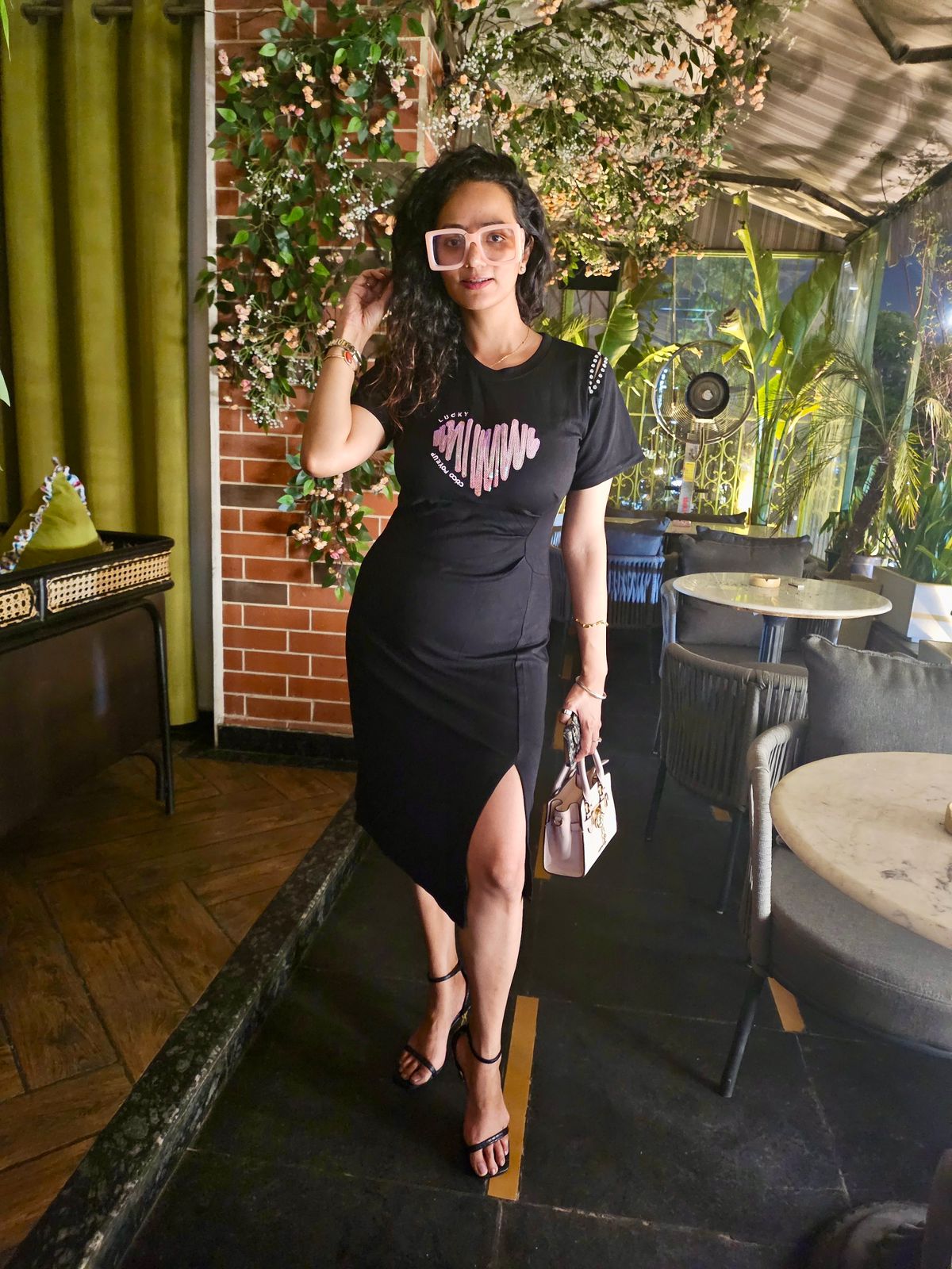 Pankh Stacy Luxe Heart Embroidered tee Dress