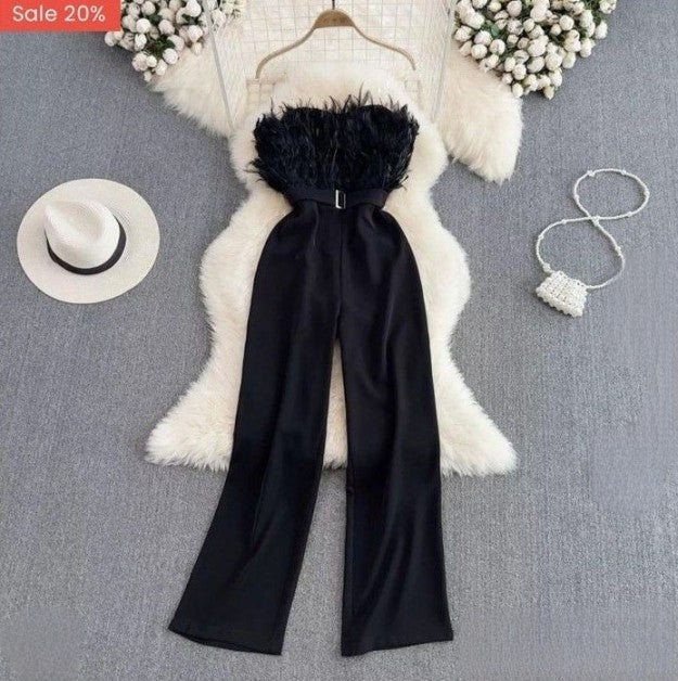 Pankh Pamela Feather Jumpsuit