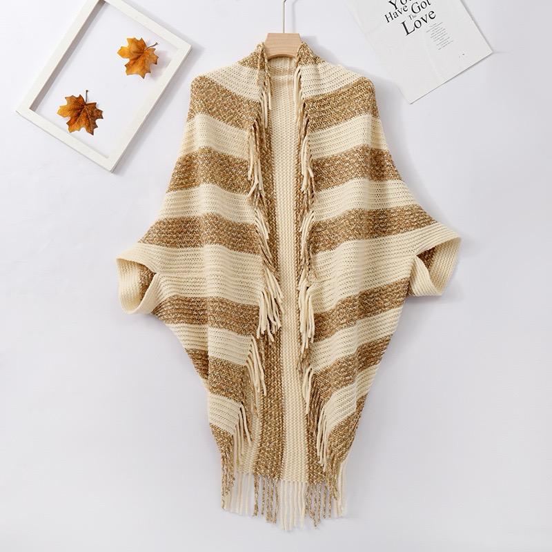 Pankh Arc Fringe Open Front Kimono Cape