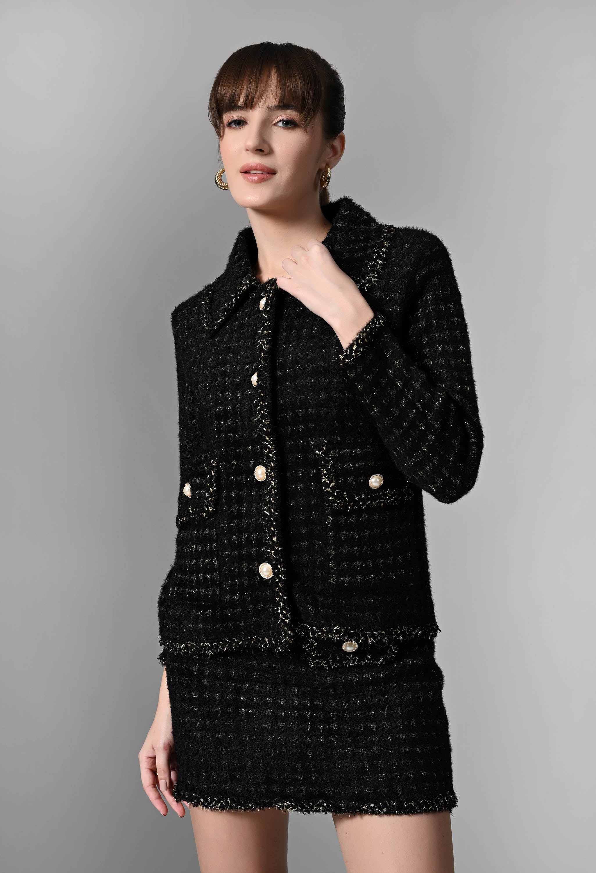 Pankh Xoe Soft Wool Blazer And Skirt Set