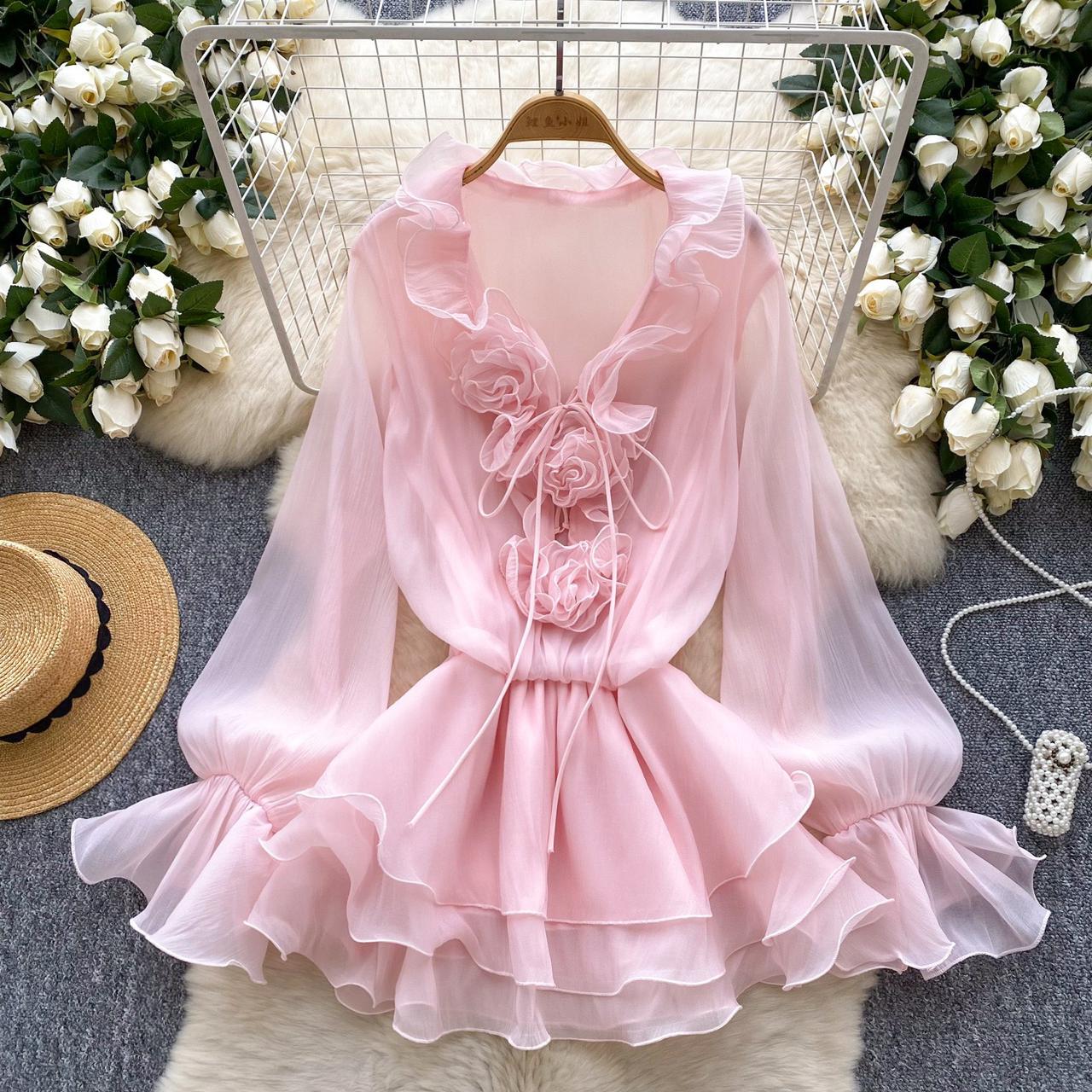 Pankh Lydie Elegant Flower Casual Mini Dress