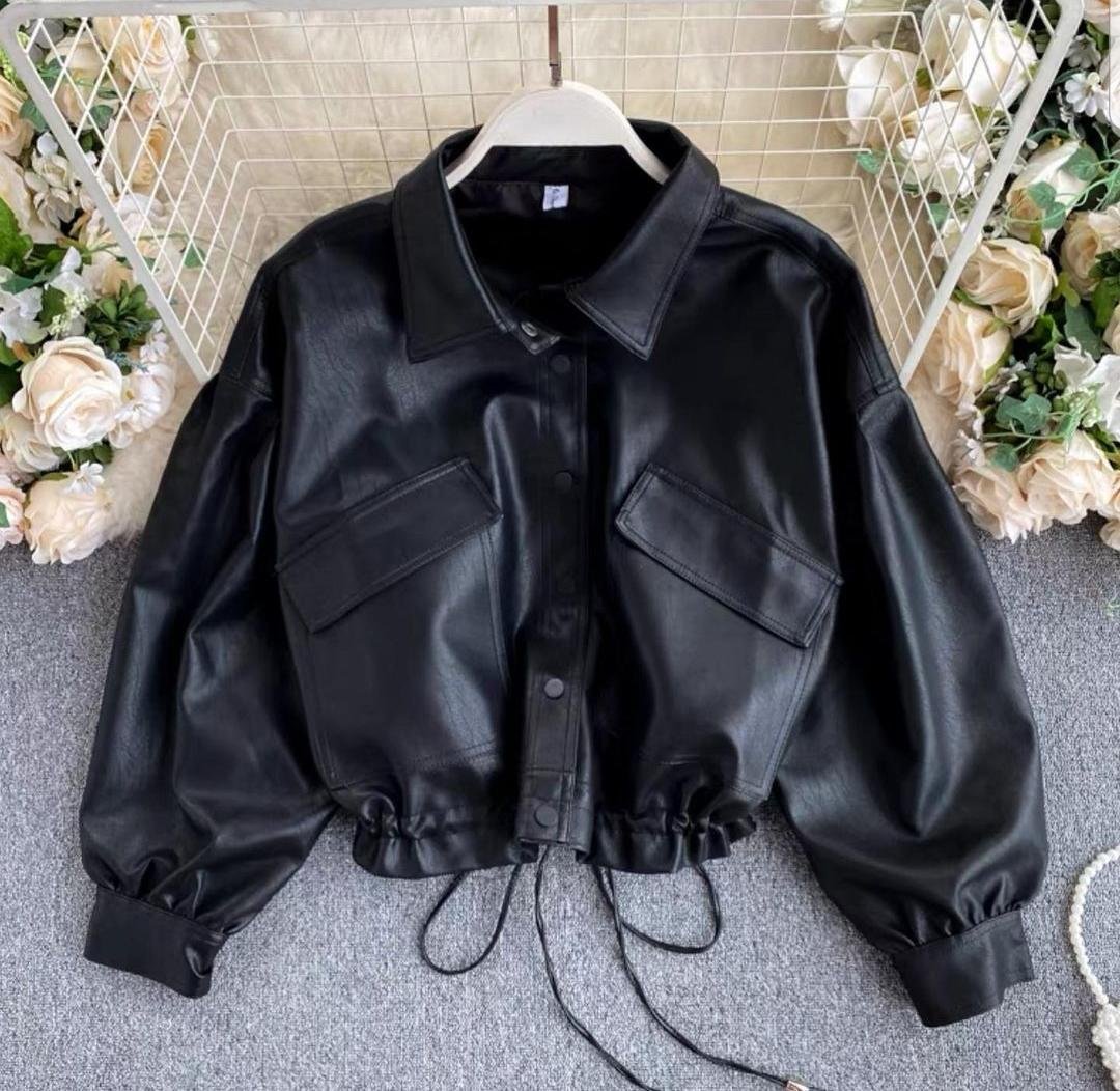 Bob Biker oversize pu leather Jacket