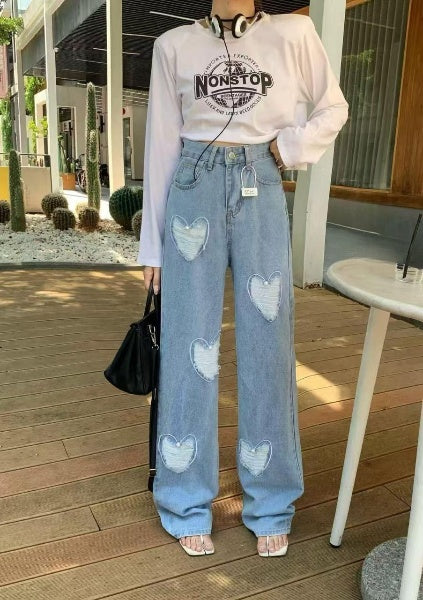 Pankh Heart High Waist Denim Pant