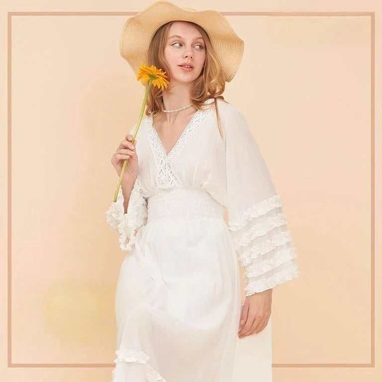 Pankh Abbey Pure Mul Cotton Flaired Holiday Maxi Dress