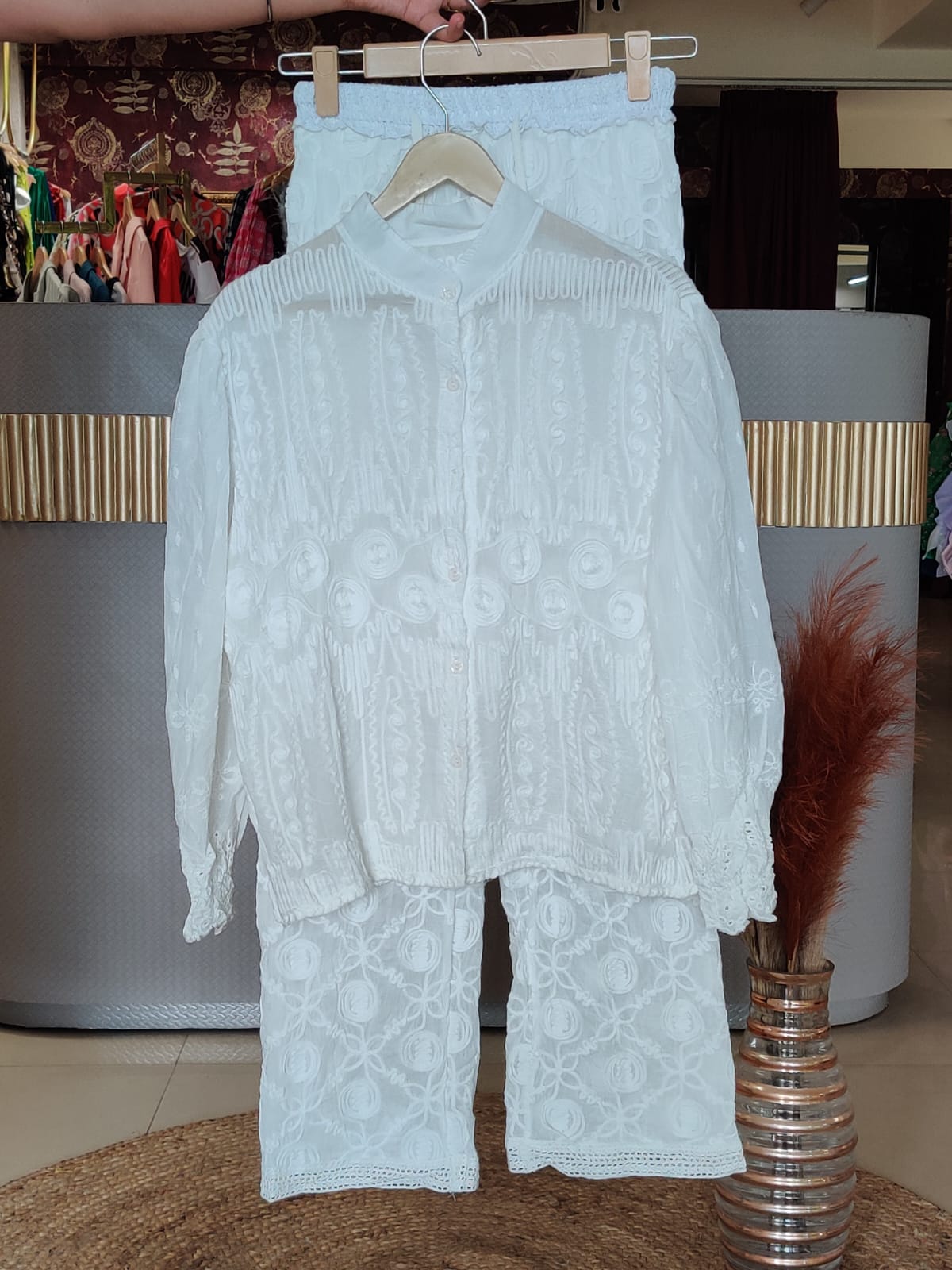 Pankh Lenin Premium Quality Cotton Embroidered Coord Set