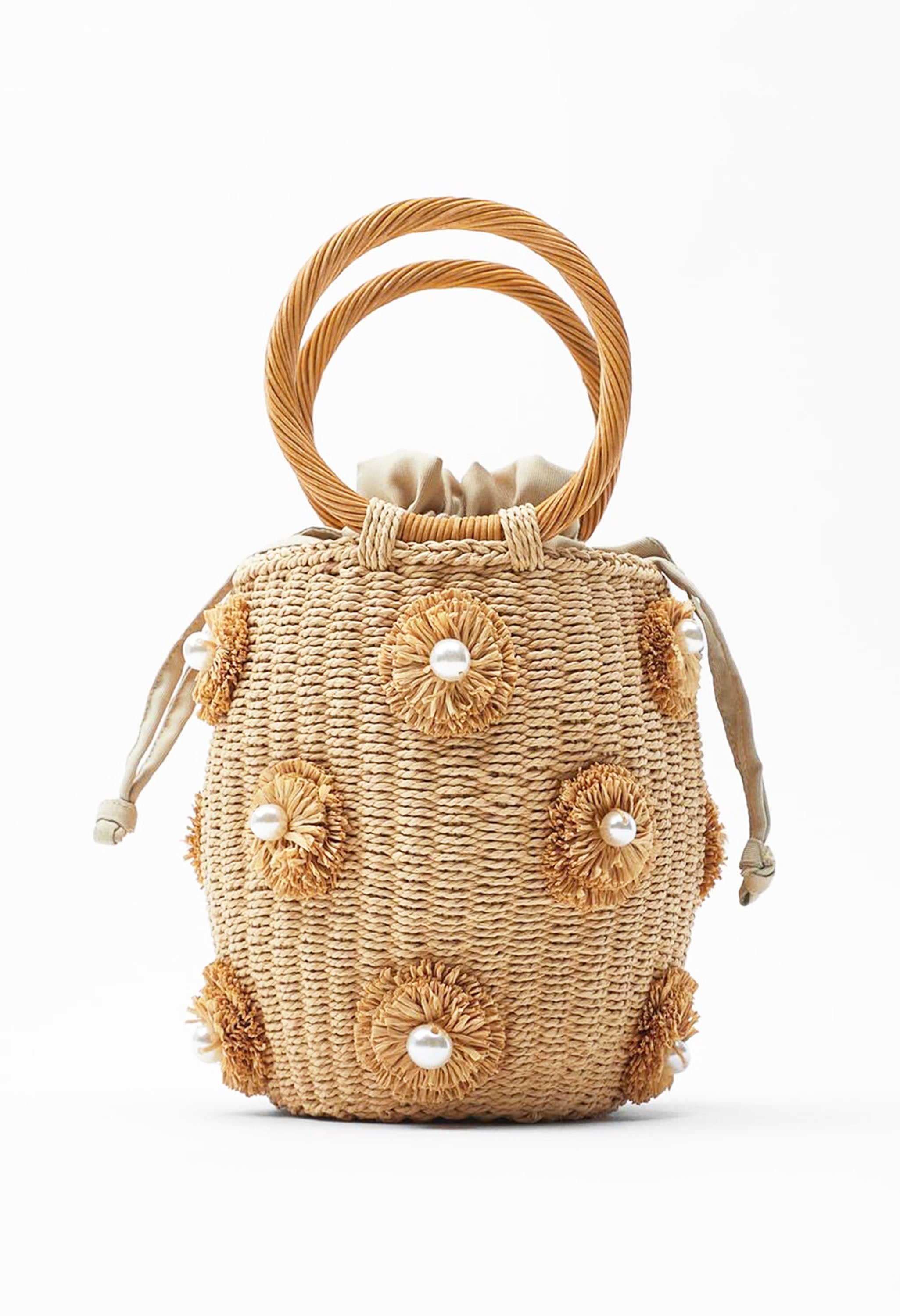 Cauley Hand-Crafted Crystal Sprained Straw Rattan Bag