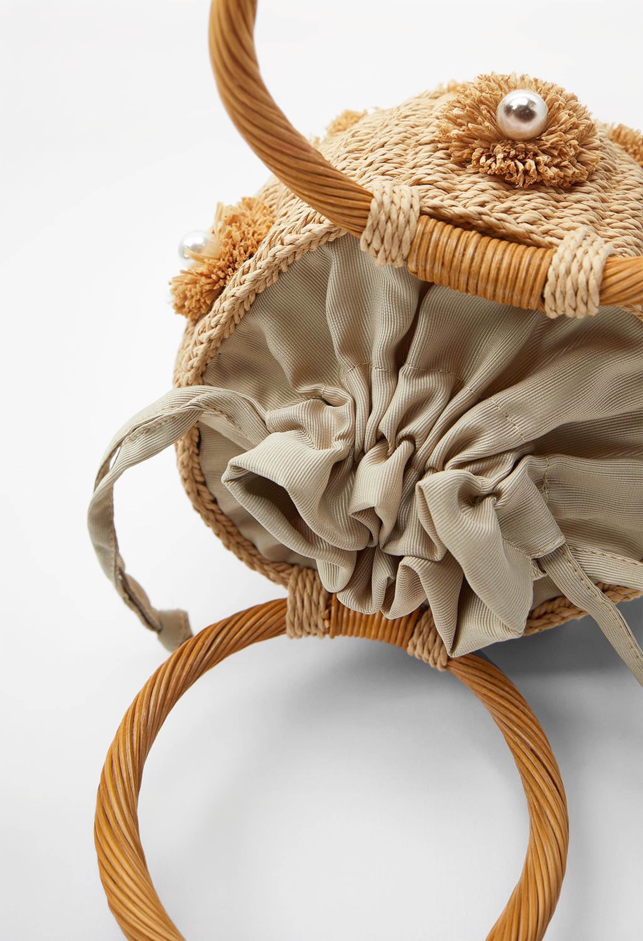 Cauley Hand-Crafted Crystal Sprained Straw Rattan Bag