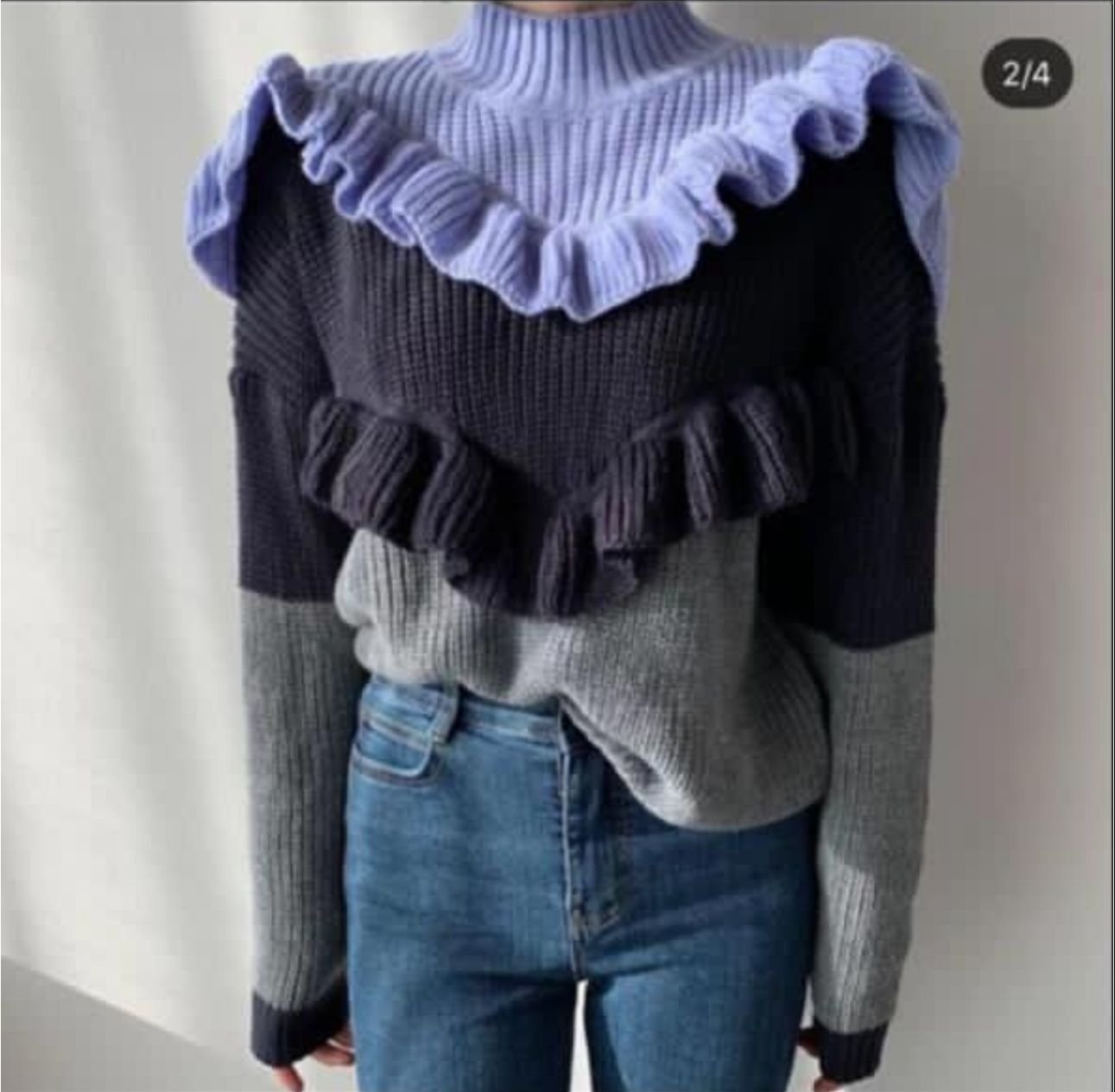 melow ruffle 3color sweater