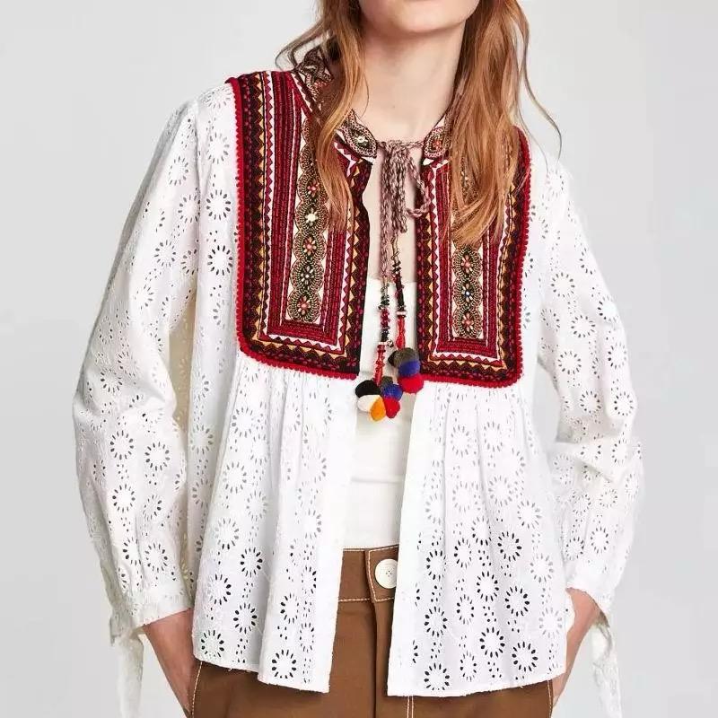 Pankh Sam Embroidered Cotton Jacket Top
