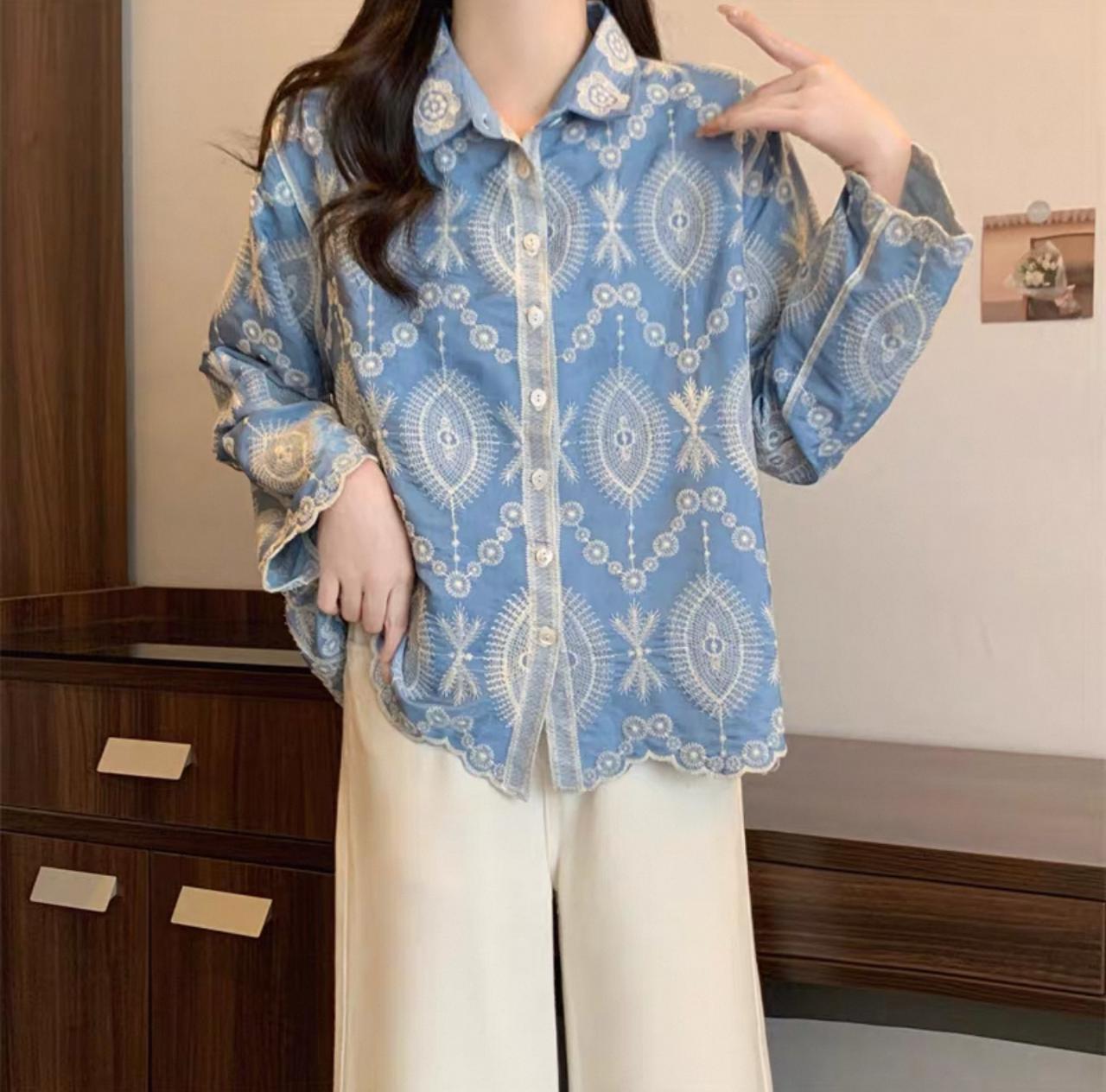 Pankh Enes Premium Embroidered Cotton Shirt