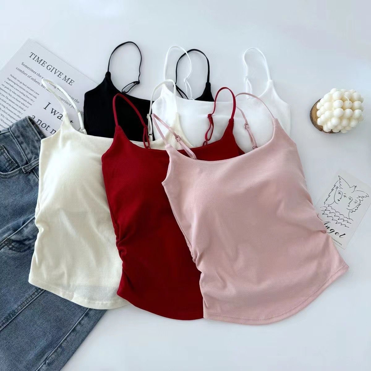Pankh Izan Padded In built Bra Crop Tank Top