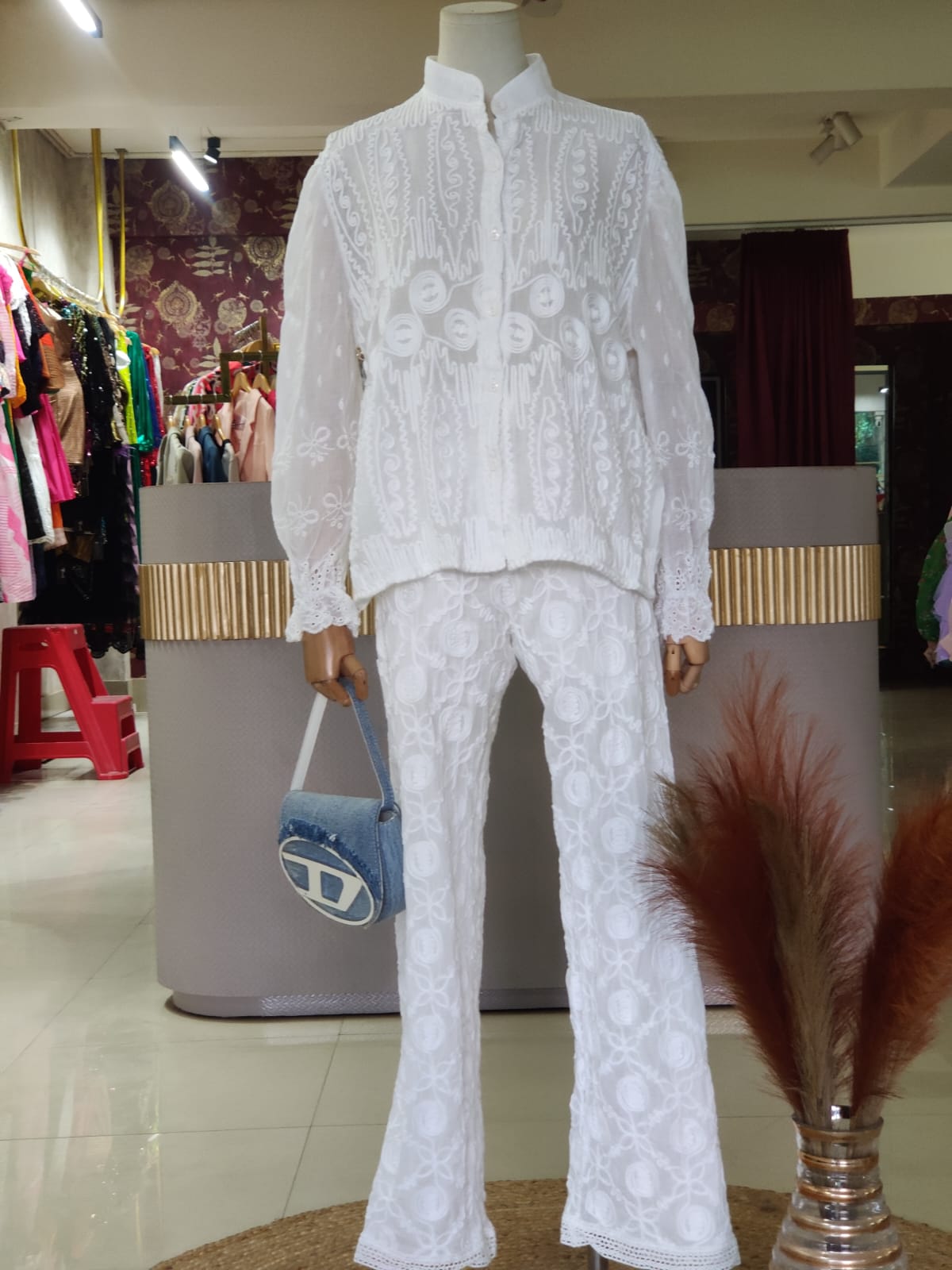Pankh Lenin Premium Quality Cotton Embroidered Coord Set