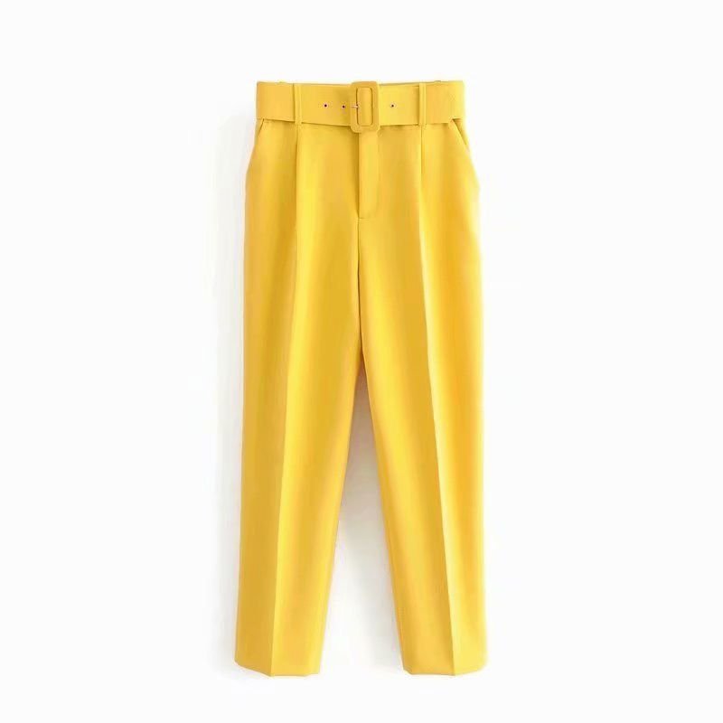 MIA belted women high waist straight pant (without belt)