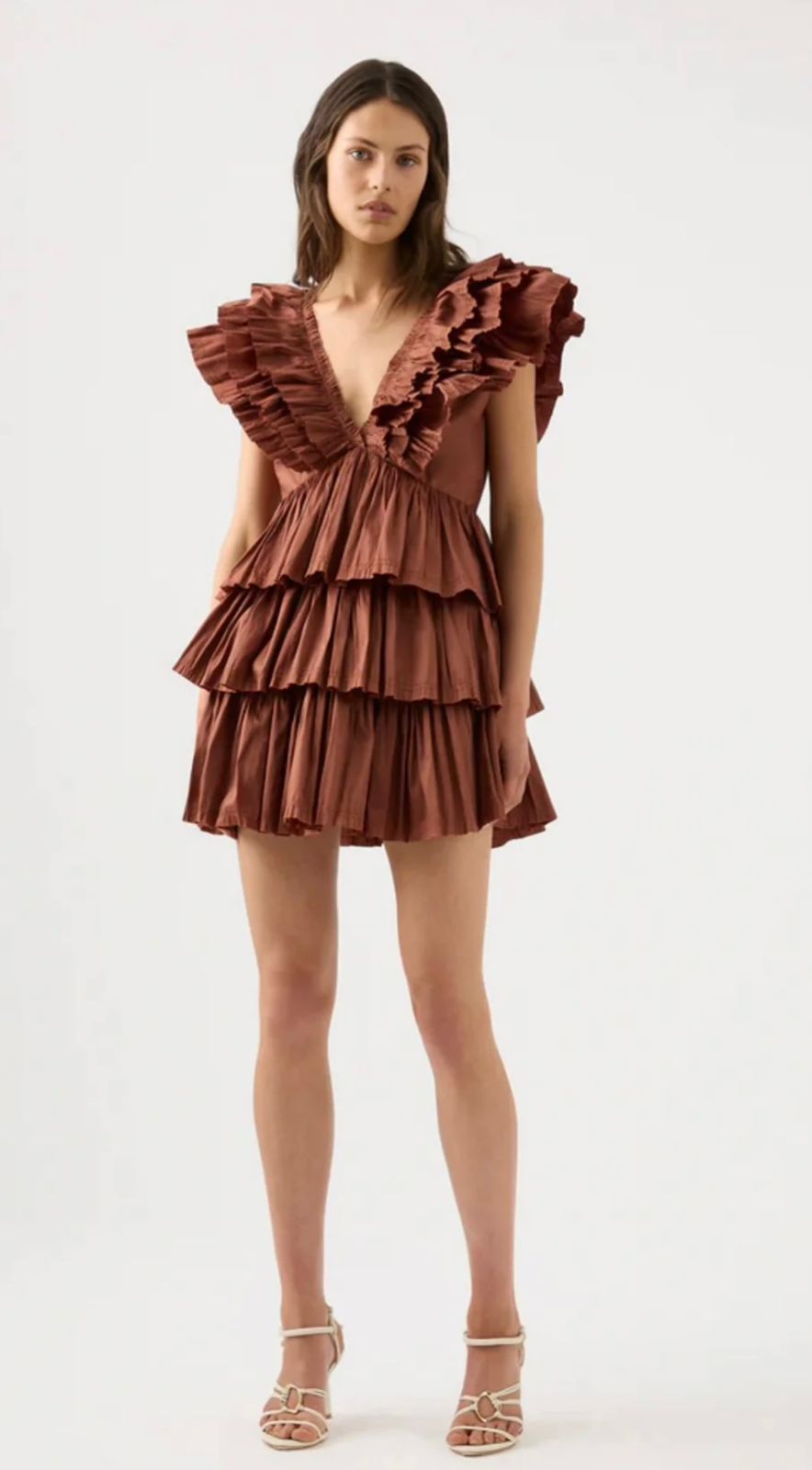 Pankh Bobbie Deep Neck Rhythmic Frilled Mini Dress