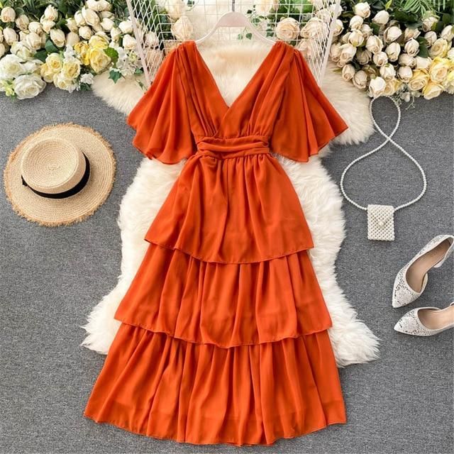 Pankh Sumaira V Neck Layer Dress