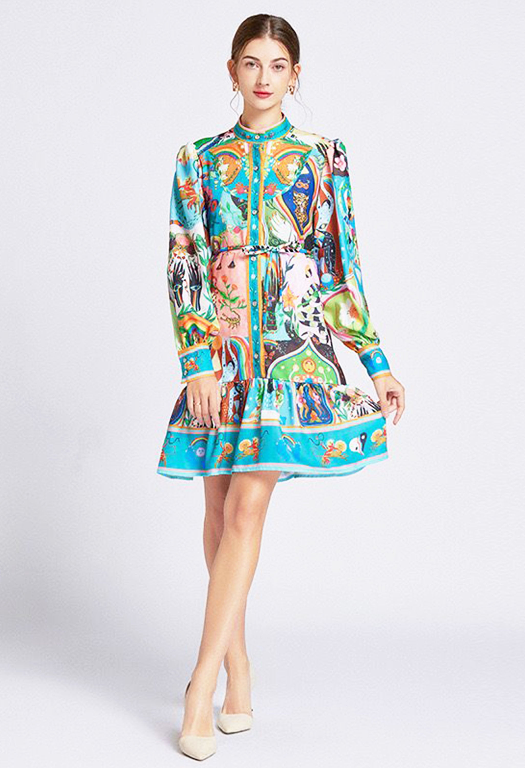 Pankh Selena Printed Mini Shirt Dress