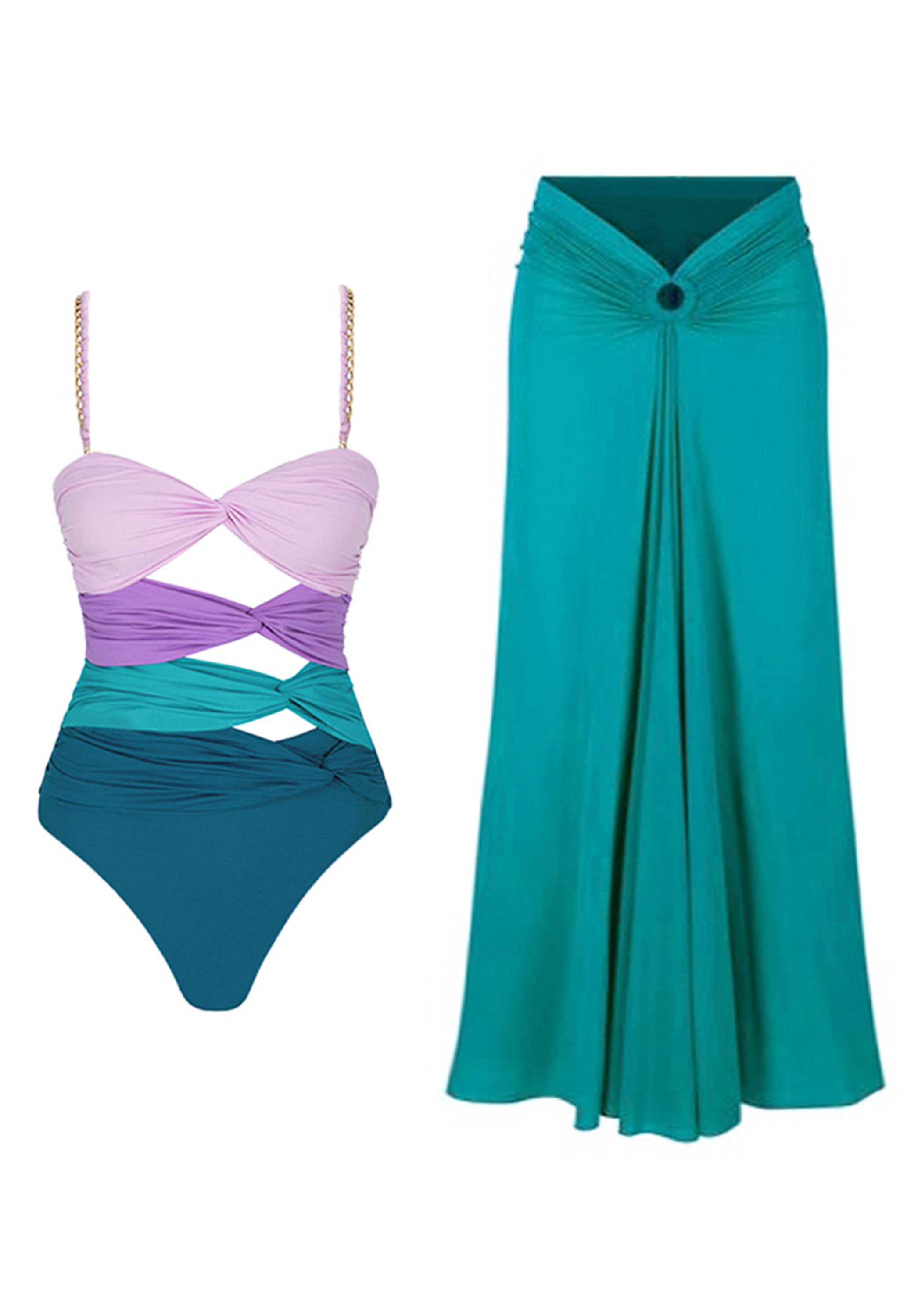 Pankh Lyle Padded Monokini and Skirt  set