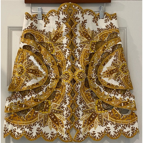 Panlh Kairo Printed Cut Out Floral Skirt