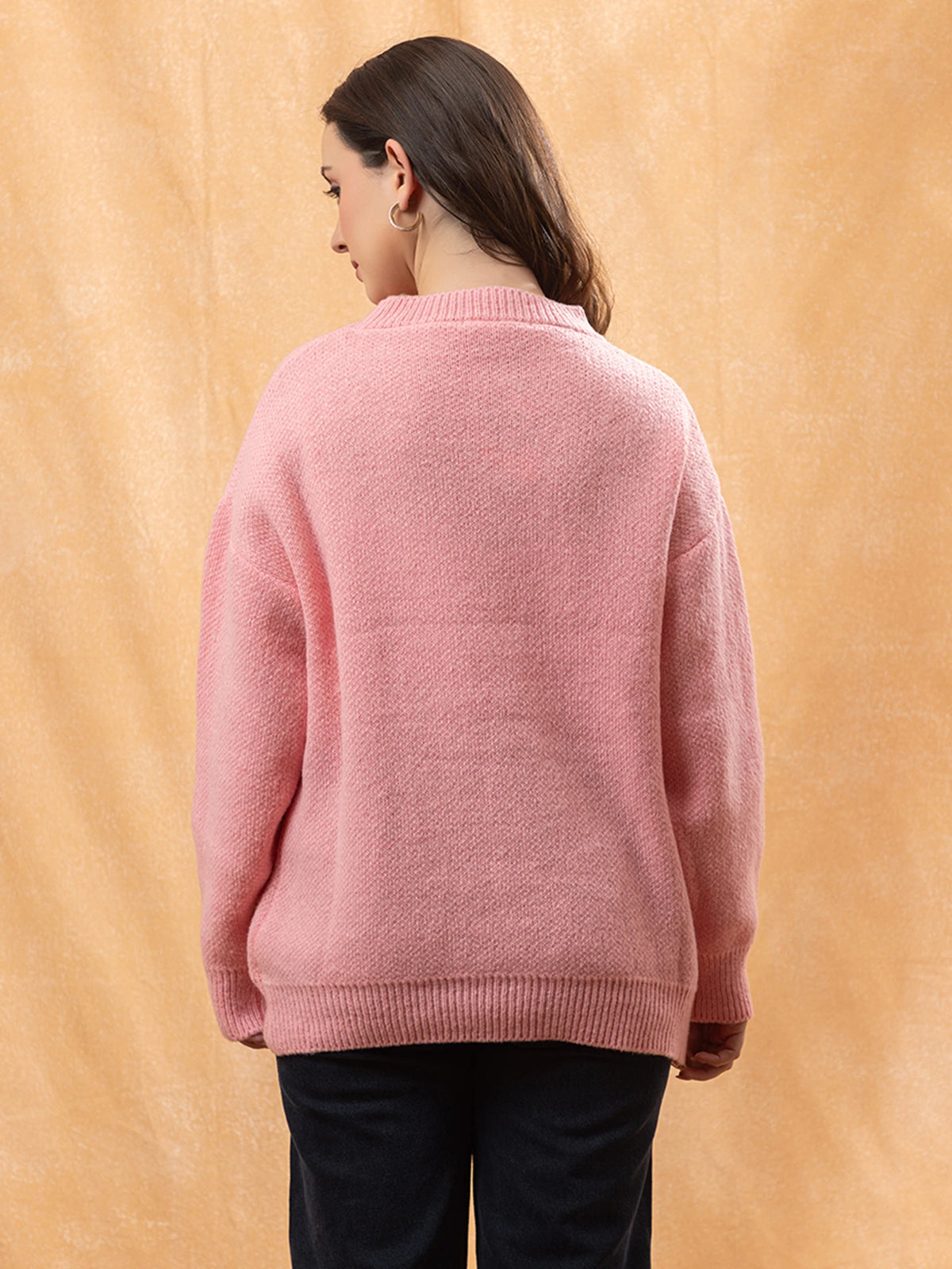 Pankh Hailee Trendy Vintage Bear Pullover Sweater Knitted Sweatershirt