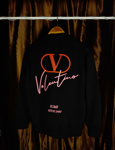 Pankh Valentino Siyah Oversize Sweatshırt