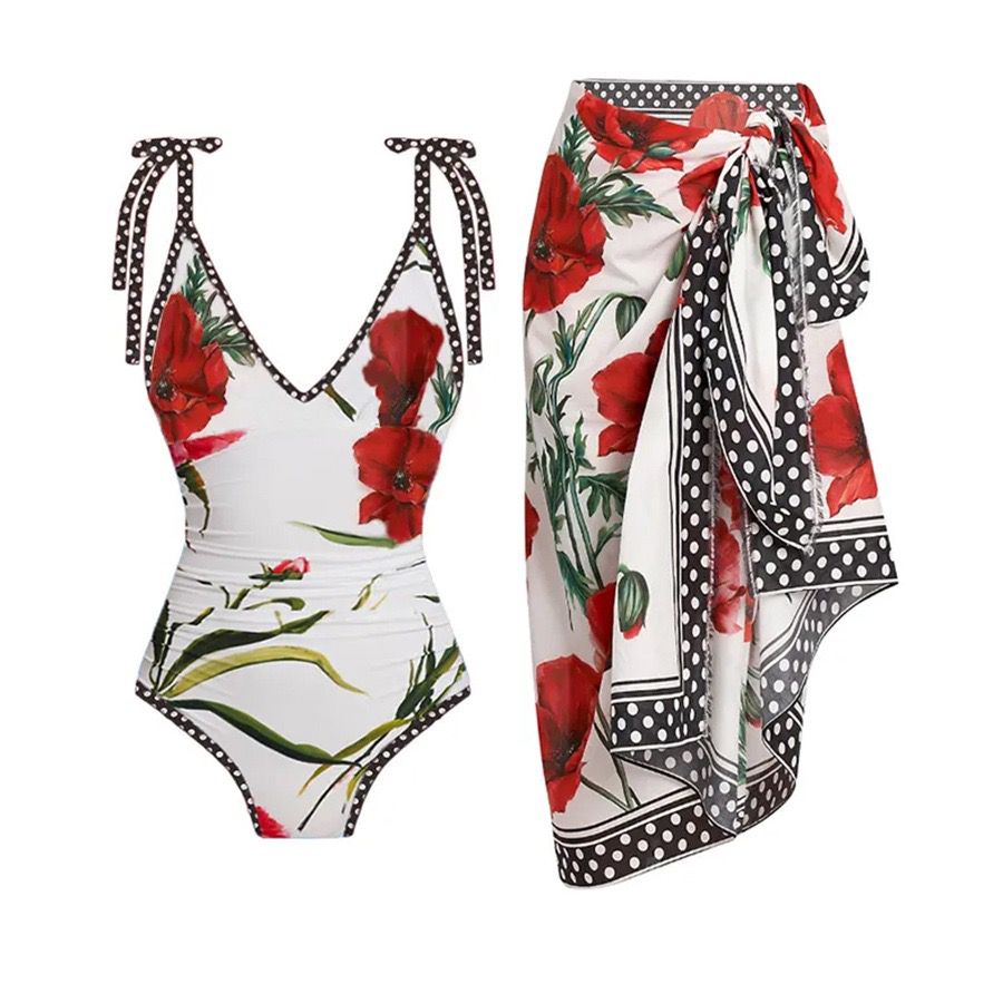 Pankh Tahir Floral Printed Swimsuit With Cover-Up