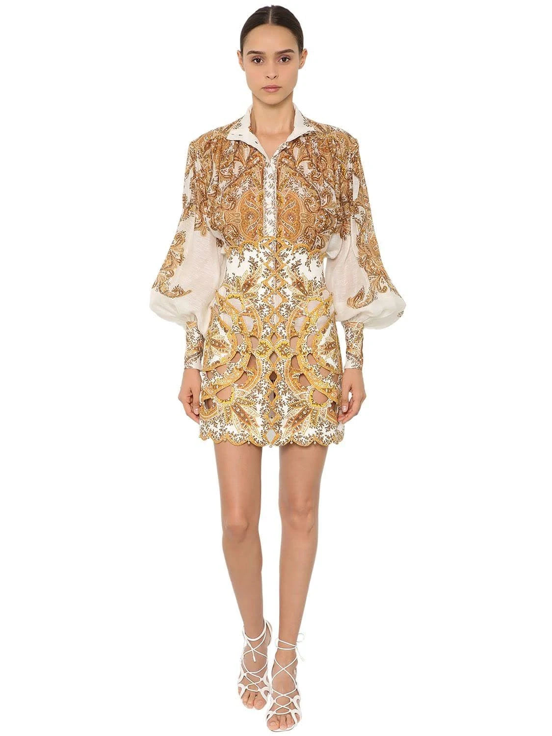 Panlh Kairo Printed Cut Out Floral Skirt